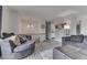 Inviting living room with modern gray couches, wood floors, and plenty of natural light at 5335 Honey Comb Ln, Indianapolis, IN 46221