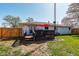 The exterior of the house shows the deck and access doors to the backyard at 598 Collier St, Columbus, IN 47201