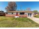 Charming single-story home with a red front door, brick accents, and well-maintained landscaping at 598 Collier St, Columbus, IN 47201