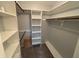 Walk-in closet with ample storage space and shelving at 616 Elbow Bend Blvd, Greenwood, IN 46142