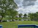 Backyard view showcasing a serene pond surrounded by lush landscaping at 621 Jack Pine Ct, Indianapolis, IN 46224