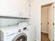 Well-equipped laundry room featuring modern LG washer and dryer, with ample storage space at 7140 Avalon Trail Dr, Indianapolis, IN 46250