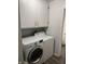 Well-equipped laundry room with modern washer and dryer units and storage cabinets at 7140 Avalon Trail Dr, Indianapolis, IN 46250