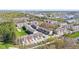 Aerial view of townhomes showcasing well-maintained landscaping and convenient parking at 9014 Ramapo Dr, Fishers, IN 46038