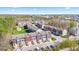 Aerial view showcasing townhomes with manicured lawns and a well-planned community layout at 9014 Ramapo Dr, Fishers, IN 46038