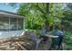Backyard patio with an outdoor kitchen featuring a grill and seating area at 1021 N Bolton Ave, Indianapolis, IN 46219