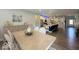 Open-concept living space with view of the modern kitchen and large dining room at 1115 Freshwater Ln, Cicero, IN 46034