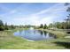 Scenic pond with fountain and surrounding green space offers a peaceful community amenity at 11592 Saltford Ln, Fishers, IN 46037