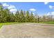 A full-size basketball court with two hoops sits amongst mature trees and a clear blue sky at 12010 Landover Ln, Fishers, IN 46037