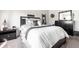 Inviting bedroom showcasing a well-made bed and a dresser with stylish decor, set against a neutral palette at 12210 Doncaster Ct, Fishers, IN 46037