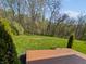 Spacious backyard with a wooden deck and lush greenery at 2080 Norwich Pl, Martinsville, IN 46151