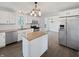 Modern kitchen with stainless steel appliances, white cabinetry, and a central island at 2080 Norwich Pl, Martinsville, IN 46151