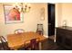 Dining room featuring a wooden table and chairs, chandelier, and dark wood floors at 2120 Dakota Dr, Franklin, IN 46131