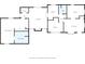 Detailed floor plan showcasing the layout of the bedrooms, bathrooms, living room, and kitchen at 219 S Sherman Dr, Indianapolis, IN 46201