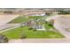 Aerial view showcasing a lovely home with lush lawn and picturesque landscaping at 4155 S State Rd 39, Lebanon, IN 46052