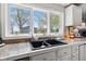 Kitchen sink under a window with backyard views and granite countertops at 4155 S State Rd 39, Lebanon, IN 46052
