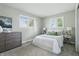 Inviting bedroom featuring bright windows, soft carpet, dresser, and side tables at 4450 Bridgefield West Dr, Plainfield, IN 46168