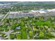 Overhead view of a neighborhood with green lawns, swimming pools, and well-maintained homes at 507 S Grant St, Brownsburg, IN 46112