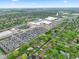 Aerial view showcasing the proximity of a residential area to commercial and educational facilities at 507 S Grant St, Brownsburg, IN 46112