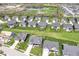 Real estate aerial showcasing a suburban neighborhood with well-maintained lawns and accessible community park at 5158 Montview Way, Noblesville, IN 46062