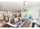 Open concept view of the dining room, living room and kitchen with hardwood floors at 5158 Montview Way, Noblesville, IN 46062