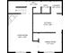 Floorplan depicting the layout of the first level of the home, including kitchen and living room at 6026 Oakbrook Ln, Indianapolis, IN 46254