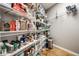 Well-organized pantry with wire shelving, offering ample storage for groceries and household goods at 624 E Walnut St # 46, Indianapolis, IN 46204