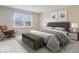 Charming main bedroom featuring a large window, seating and a padded headboard at 7424 Prairie Lake Dr, Indianapolis, IN 46256