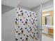 Bathroom featuring a shower with a cute Mickey Mouse-themed shower curtain at 11341 Abercairn Ct, Zionsville, IN 46077