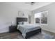 Bedroom with a large window, ceiling fan, and stylish furnishings at 2226 Central Ave, Indianapolis, IN 46205