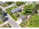 Aerial view of home, detached garage, private backyard, mature trees at 251 S 12Th Ave, Beech Grove, IN 46107