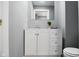 Bathroom features modern vanity with sink and countertop at 344 N Addison St, Indianapolis, IN 46222