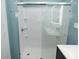 Glass enclosed shower with easy-access door and ample space at 344 N Addison St, Indianapolis, IN 46222
