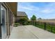 Private patio surrounded by a black metal fence, providing a great outdoor space at 4061 Melbourne Dr, Columbus, IN 47203