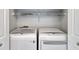 Laundry room showcasing a side-by-side washer and dryer behind white bi-fold doors at 4948 Potomac Square Pl, Indianapolis, IN 46268