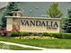Vandalia by Del Webb community sign surrounded by flowers and manicured landscaping at 5110 Lilium Dr, Plainfield, IN 46168