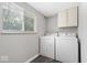 A laundry room with modern washer and dryer appliances at 5719 Laurel Hall Dr, Indianapolis, IN 46226