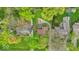 Overhead view of a property with a spacious yard, mature trees, and a long driveway in a quiet neighborhood at 6340 Monitor Ln, Indianapolis, IN 46220