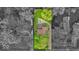 Aerial view showing lot lines of a property nestled in a neighborhood with mature trees and well-kept lawns at 6340 Monitor Ln, Indianapolis, IN 46220