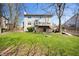 This large backyard has a big grassy lawn and a nice patio at 6373 Thornridge Dr, Avon, IN 46123