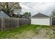 Exterior view of garage and fenced yard at 71 S 9Th Ave, Beech Grove, IN 46107