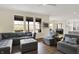 Spacious living room with a large sectional sofa, hardwood floors, and expansive windows offering natural light at 10294 Pigato Dr, Zionsville, IN 46077
