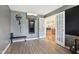Home exercise room featuring a power tower and French doors to another room at 11205 Echo Ridge Ln, Indianapolis, IN 46236