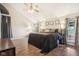 Spacious main bedroom with a ceiling fan, neutral decor, and ample natural light at 11205 Echo Ridge Ln, Indianapolis, IN 46236