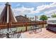 Inviting back deck features bench seating perfect for outdoor dining and entertaining at 1355 Ash Ct, Martinsville, IN 46151