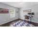 Versatile bedroom featuring a workspace, modern art, and a comfortable atmosphere at 15936 Symphony Blvd, Noblesville, IN 46060