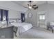 This main bedroom features vaulted ceilings with a ceiling fan and ensuite bathroom at 4759 Silver Hill Dr, Greenwood, IN 46142