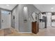 Inviting foyer with tile flooring and decorative accents showcasing a blend of style and functionality at 4809 Ozark Ln, Indianapolis, IN 46239