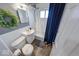Full bath with tiled shower, bath, modern fixtures, and vanity at 517 S 4Th Ave, Beech Grove, IN 46107
