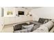 Comfortable living area featuring custom built-ins and a plush, oversized sectional sofa at 6655 Westminster Dr, Zionsville, IN 46077